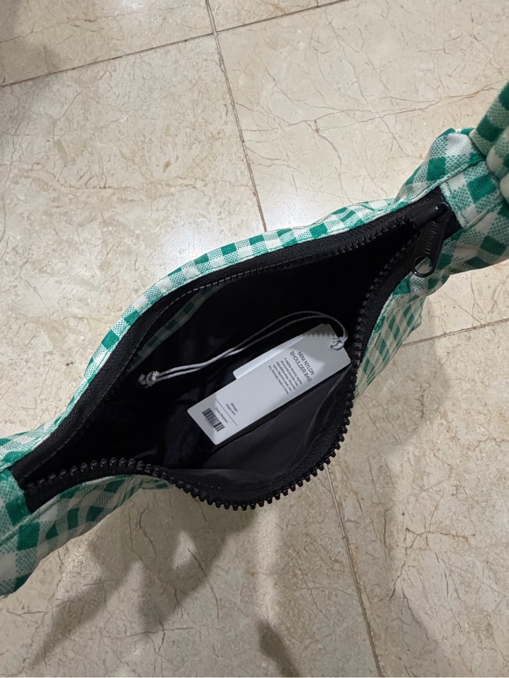 NWT Baggu Green Gingham shoulder bag - Picture 2 of 4